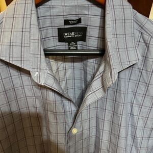 Kenneth Cole Awareness Men's Blue Gray and Purple Checkered Shirt